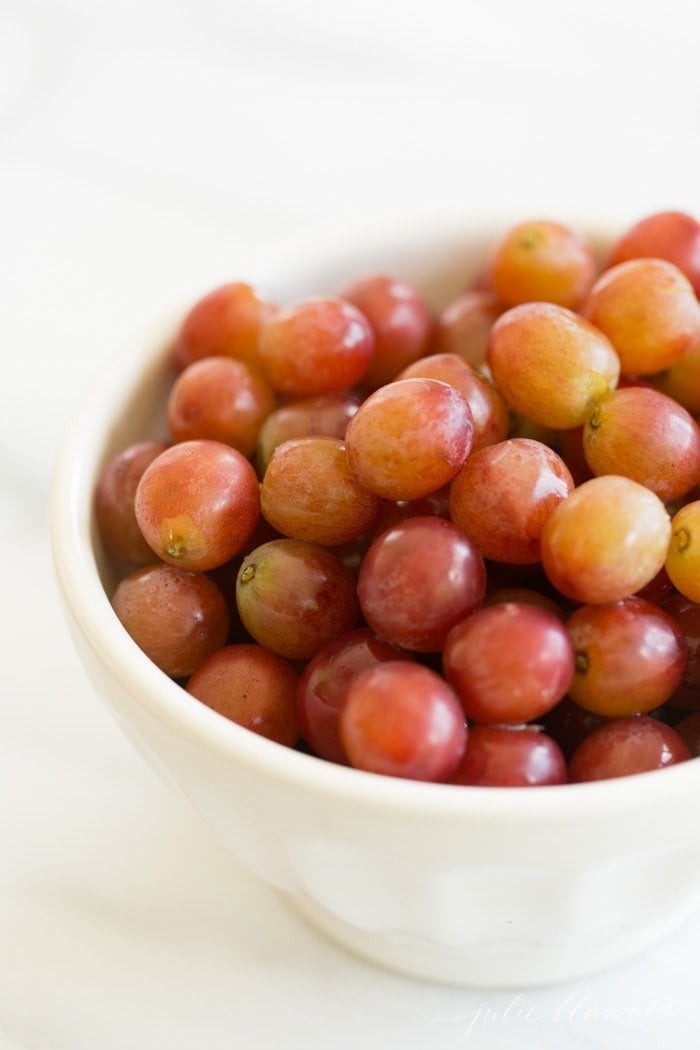 a light and refreshing summer dessert - wine marinated grapes