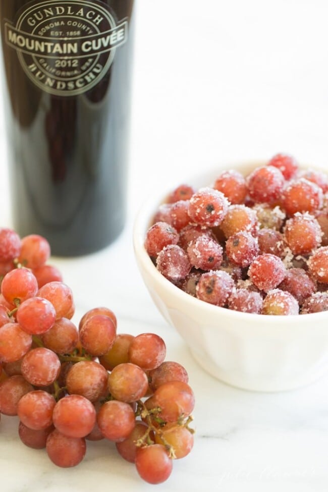 Sugared Frozen Grapes Marinated in Wine Refreshing and Light Snack