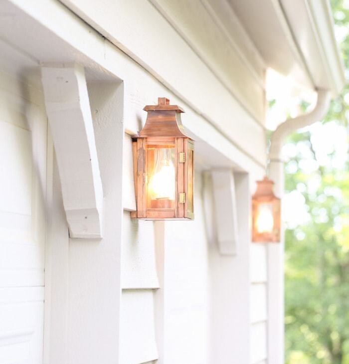 copper lanterns - timeless and beautiful outdoor lighting that only looks prettier with time