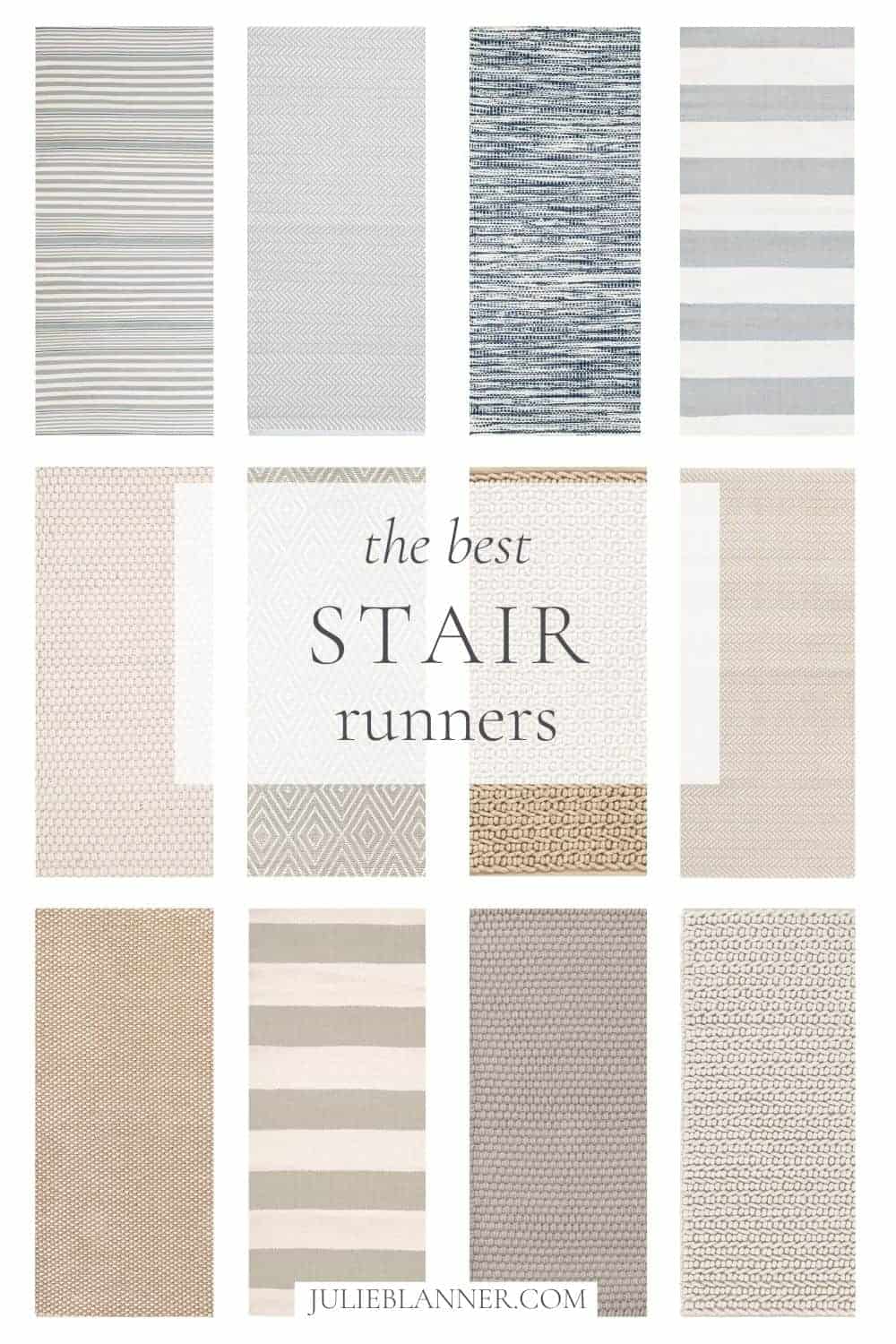 collage of stair runners with text overlay