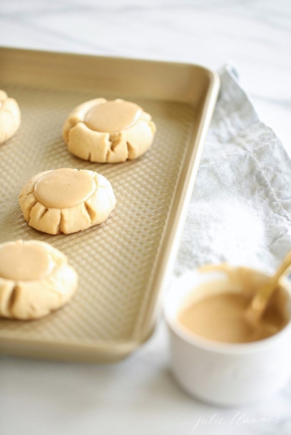 Classic lofthouse style sugar cookies with salted caramel icing