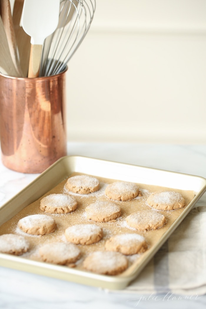 sweet and simple Sugar and Spice Shortbread cookie recipe from lifestyle blogger Julie Blanner
