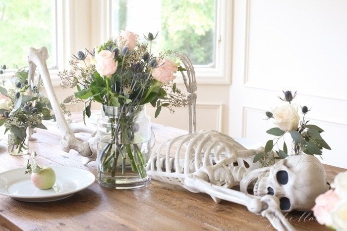 Skeleton Table Setting | To Die For Halloween Decorations