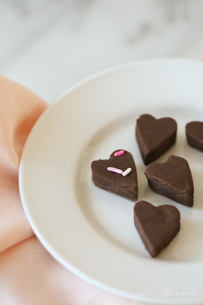 Close up of a homemade chocolate fudge heart