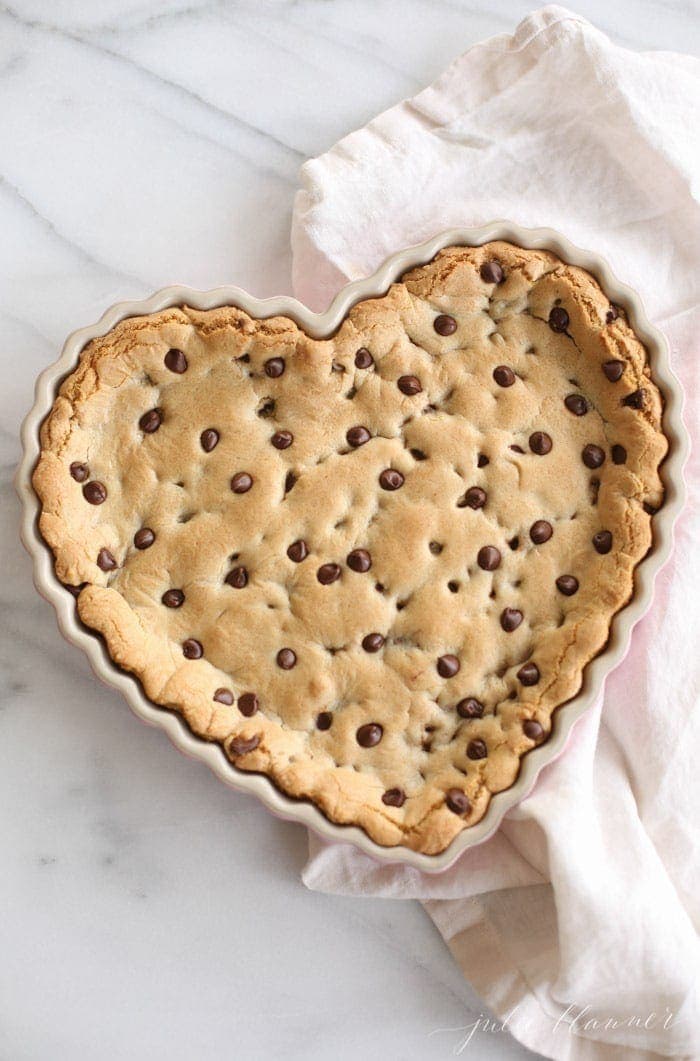 the best cookie cake recipe - thick, chewy chocolate chip cookie cake