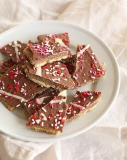 sprinkled toffee Valentine's Day candy recipe