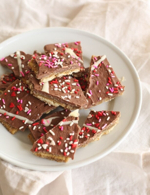 sprinkled toffee Valentine's Day candy recipe