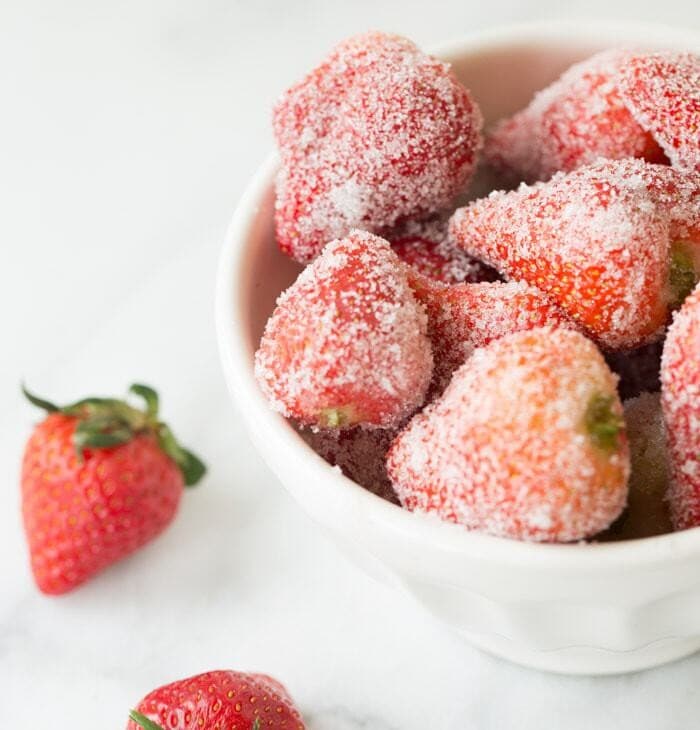 rosé marinated strawberries perfect for showers, brunches and summer outings