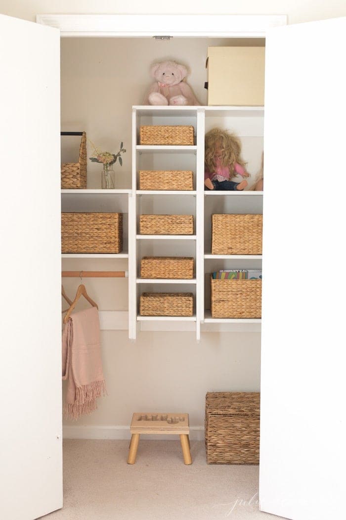 Kids Closet Organizer  How we organize a shared closet - Lemon Thistle