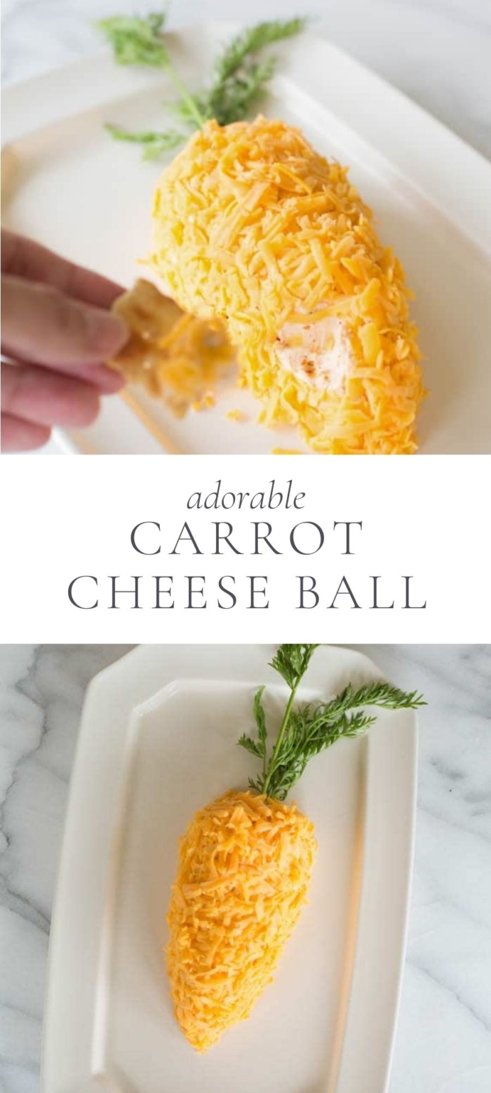 Cheese ball in the shape of carrot