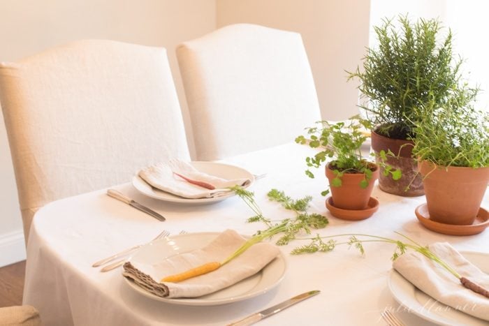 simple Easter table setting