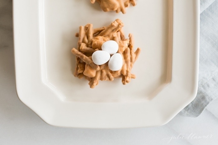 no bake Easter cookies - edible egg nests