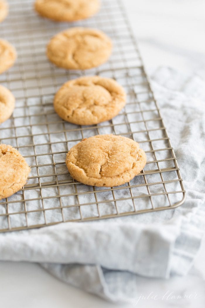 chocolate stuffed peanut butter cookies on a cooling rack