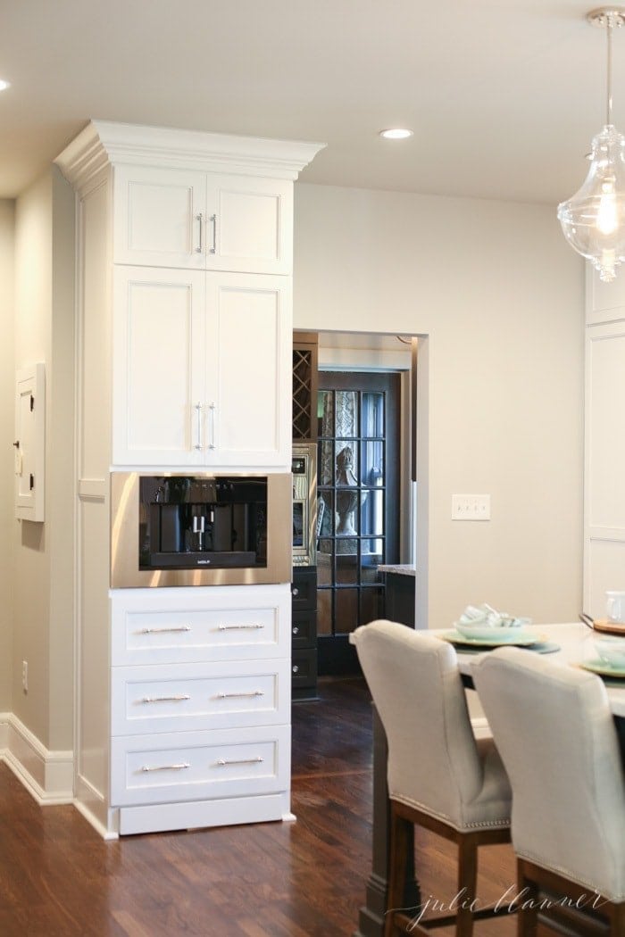 KC Symphony Designers' Showhouse, a white kitchen in an renovated old home