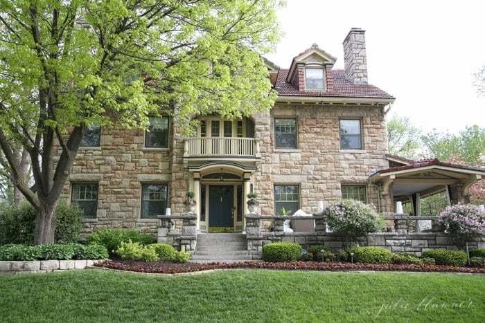 KC Symphony Designers' Showhouse old limestone mansion exterior.