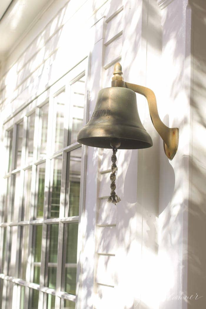 Hob Knob brass bell on a Martha's Vineyard hotel.