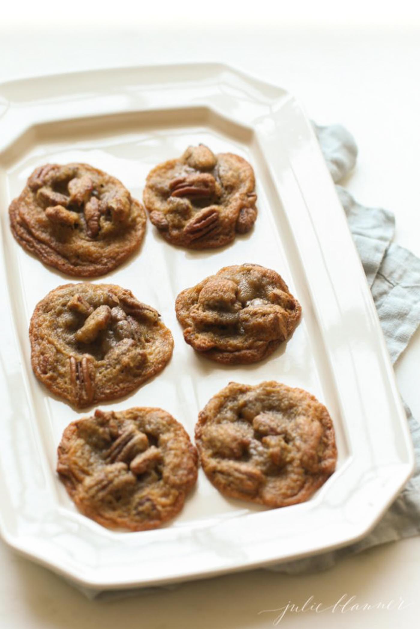 Pecan Pie Cookies Thin Chewy Pecan Pie Cookie Recipe Julie Blanner   Pecan Pie Cookies 