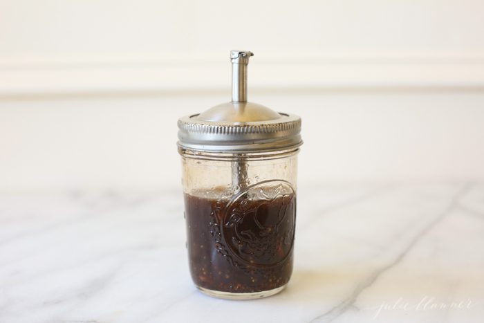 balsamic vinegar dressing in a jar 