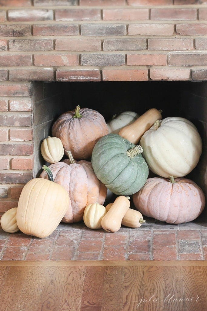 Heirloom Pumpkin Fireplace Easy Way to Decorate Your Fireplace for Fall