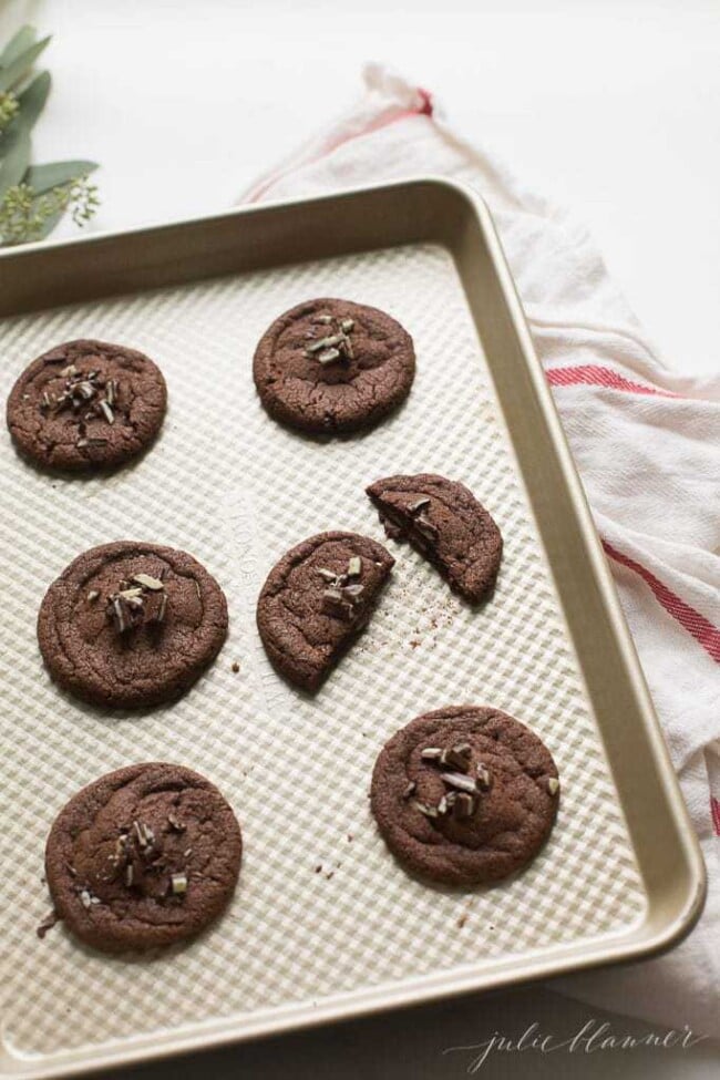 Chewy Chocolate Mint Cookies With Andes Candy Julie Blanner