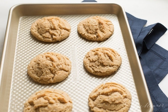 Six Stuffed Peanut Butter Cookies baked and ready to eat