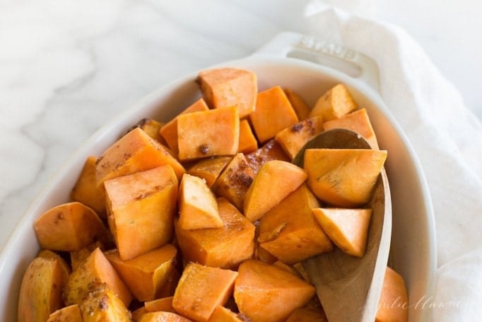 Close up of the side dish ready to serve