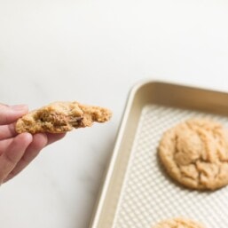 peanut butter cookie recipe stuffed with snickers candy bars