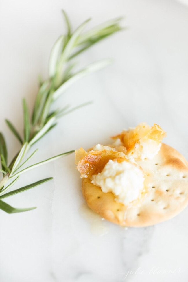 Easy Baked Goat Cheese And Honey Appetizer | Julie Blanner