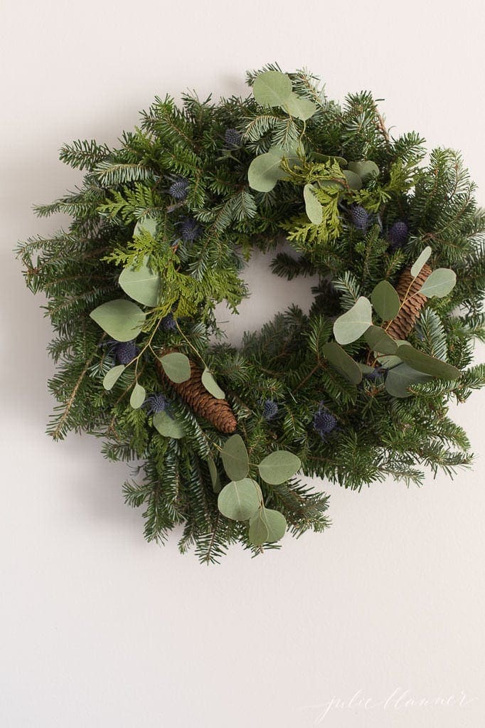 how to update an inexpensive Christmas wreath
