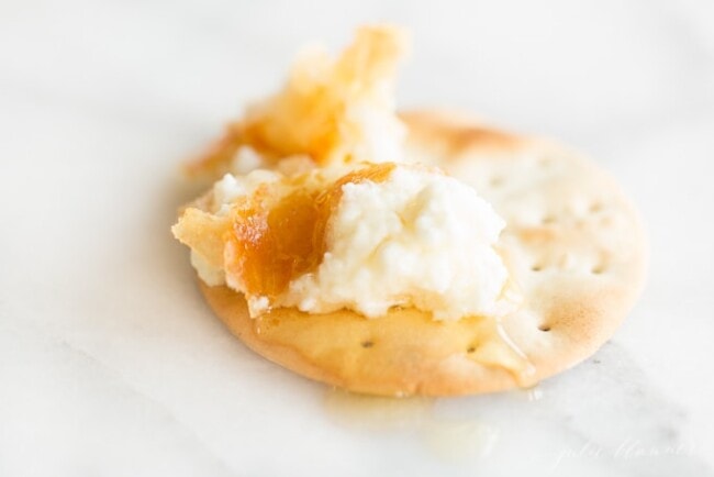 Easy Baked Goat Cheese And Honey Appetizer | Julie Blanner