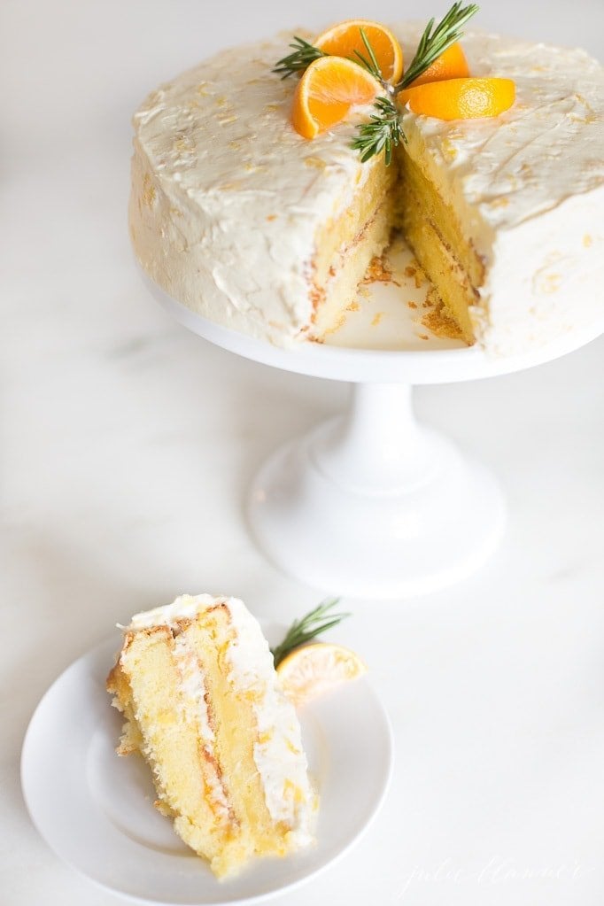 mandarin orange cake slice