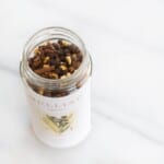 mulling spices in tall spice jar