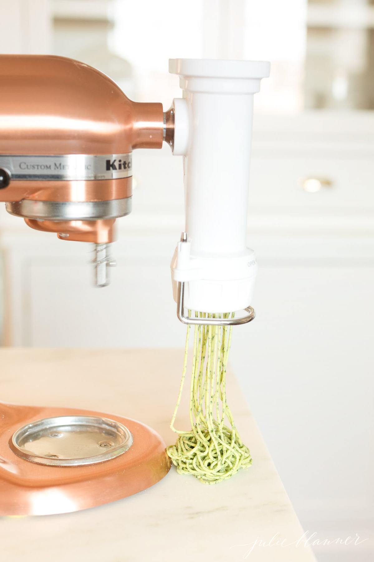 Making the recipe with a Kitchen Aid attachment