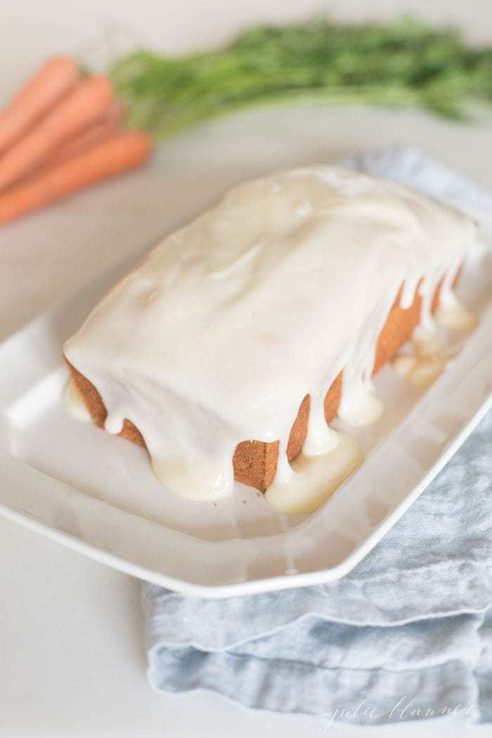 carrot cake bread on a platter