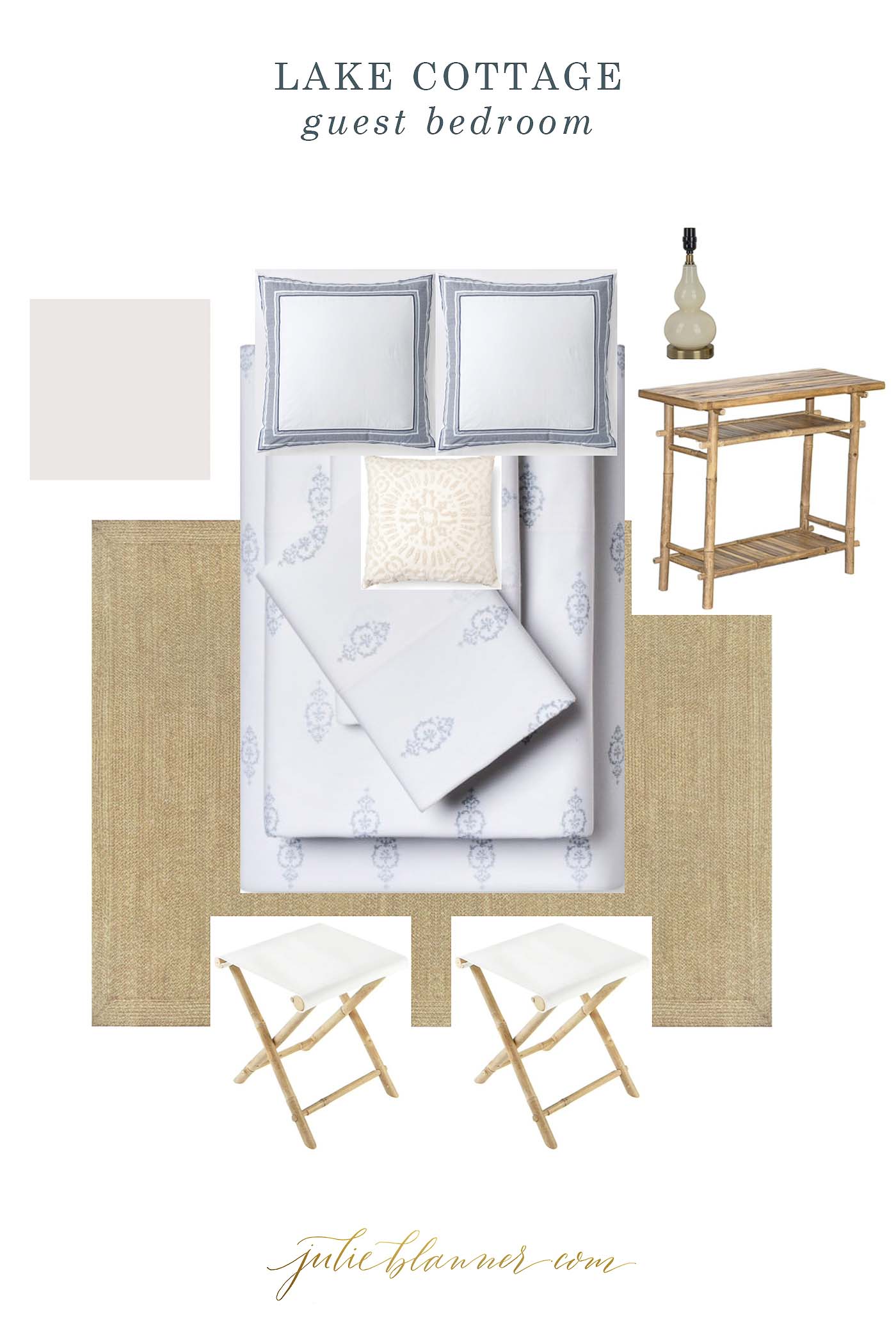 Tutorial of how to make a mood board for a modern bedroom