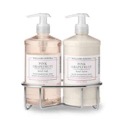 pink soap and lotion set