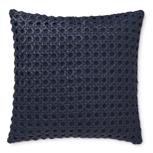 A textured navy pillow.