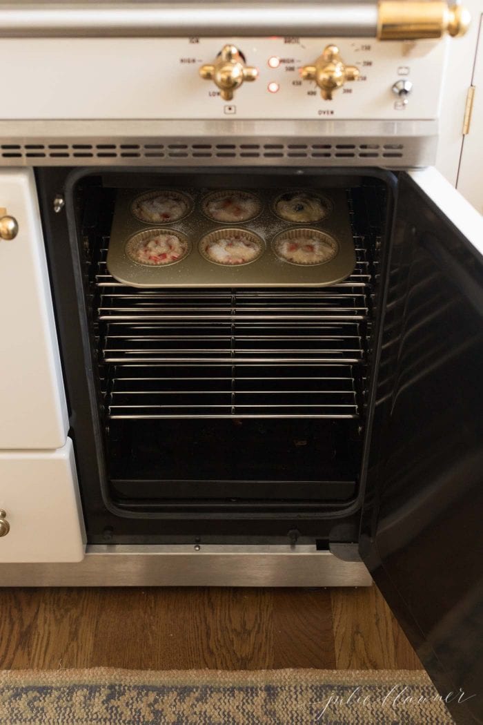 muffins in oven