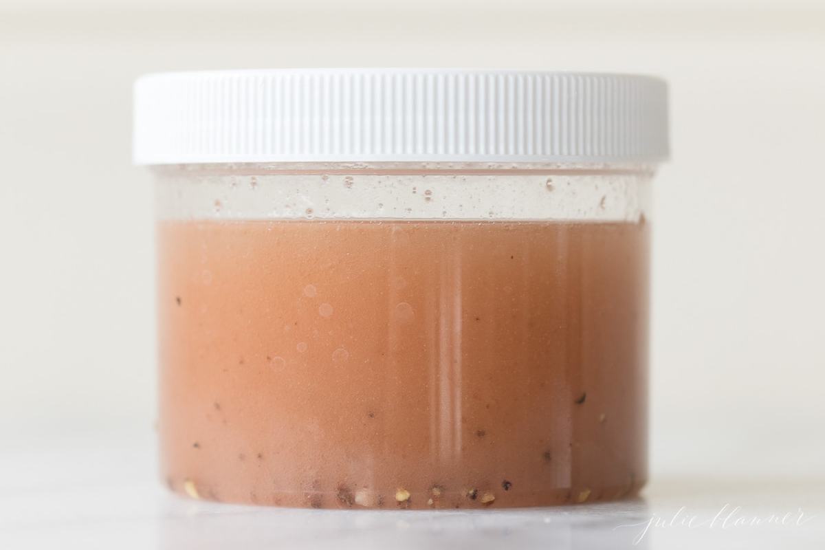 The dressing in a sealable jar