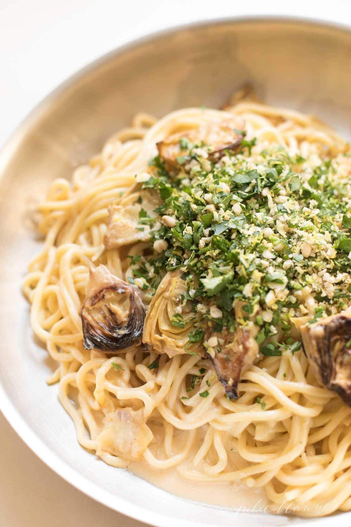 lemon butter pasta with gremolata