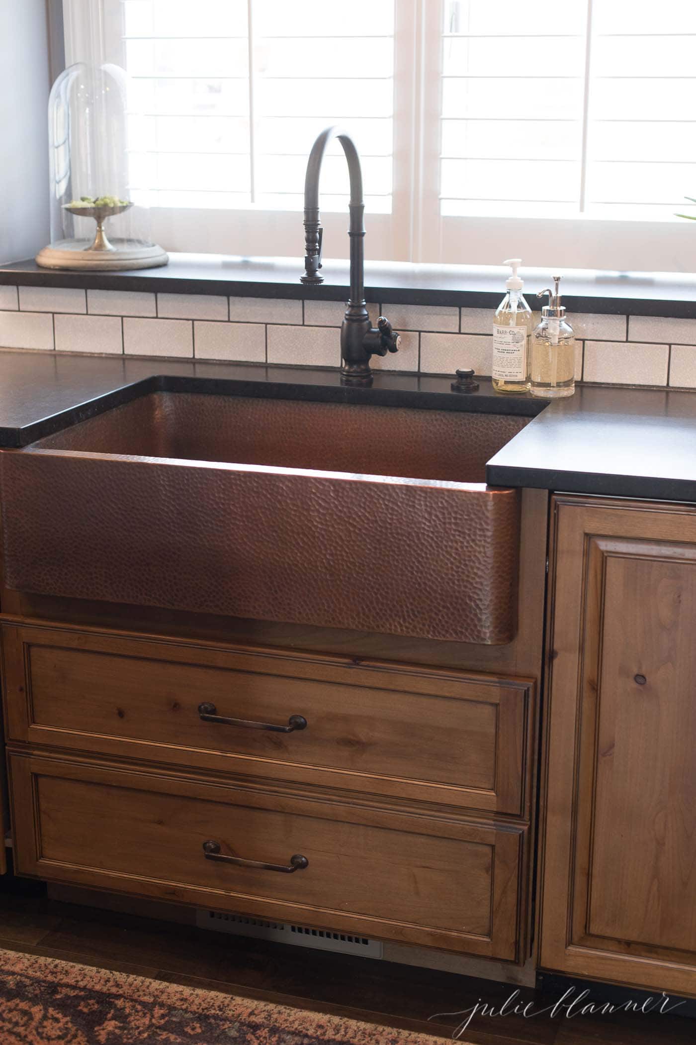 kitchen with copper sink