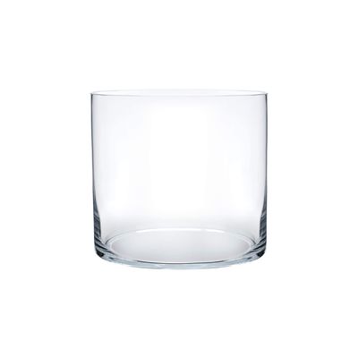 a clear glass cylinder vase