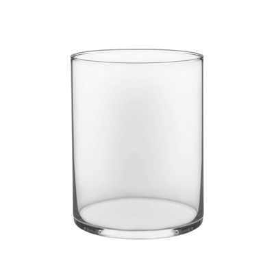 a clear glass cylinder vase