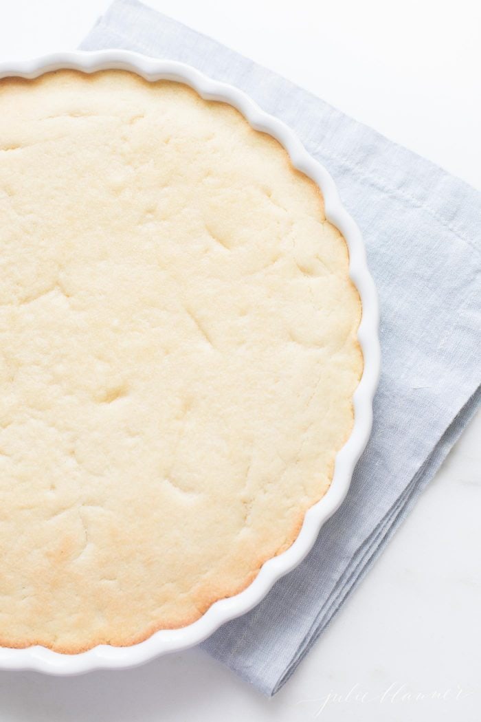 sugar cookie crust in a tart pan