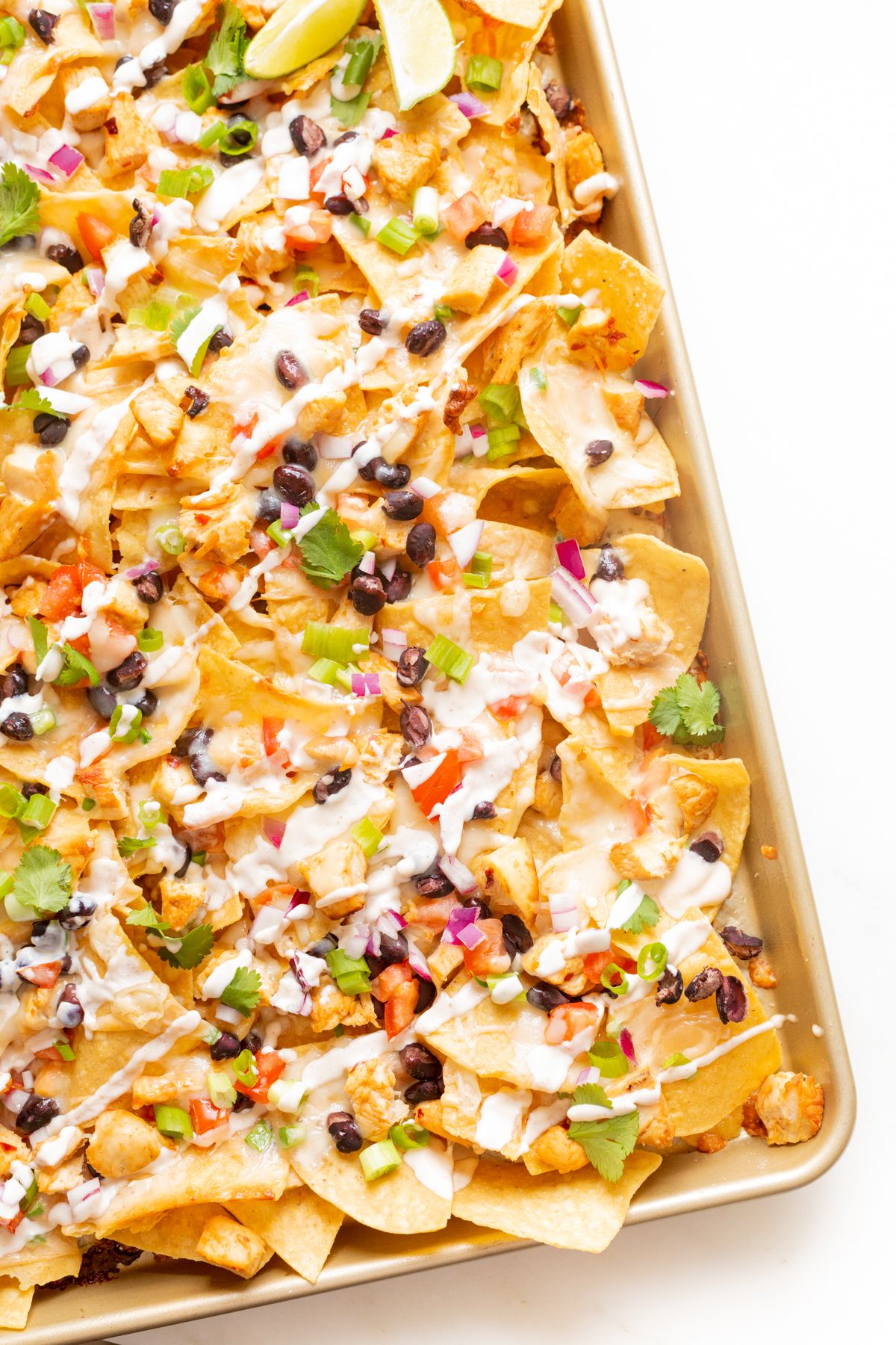 Sheet Pan Chicken Nachos - Dinners, Dishes, and Desserts