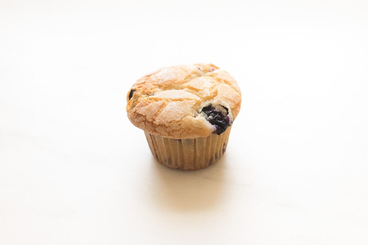 blueberry muffin in cupcake liner