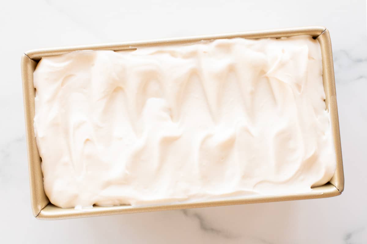 marshmallow ice cream in loaf pan
