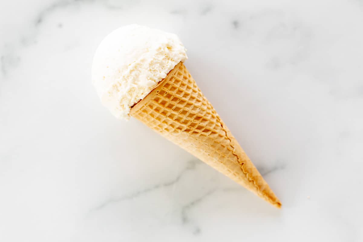 ice cream cone on marble surface