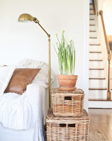 wood and white stairs