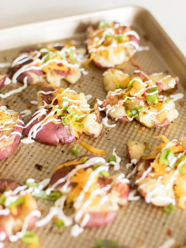 How To Make Loaded Smashed Red Potatoes Julie Blanner